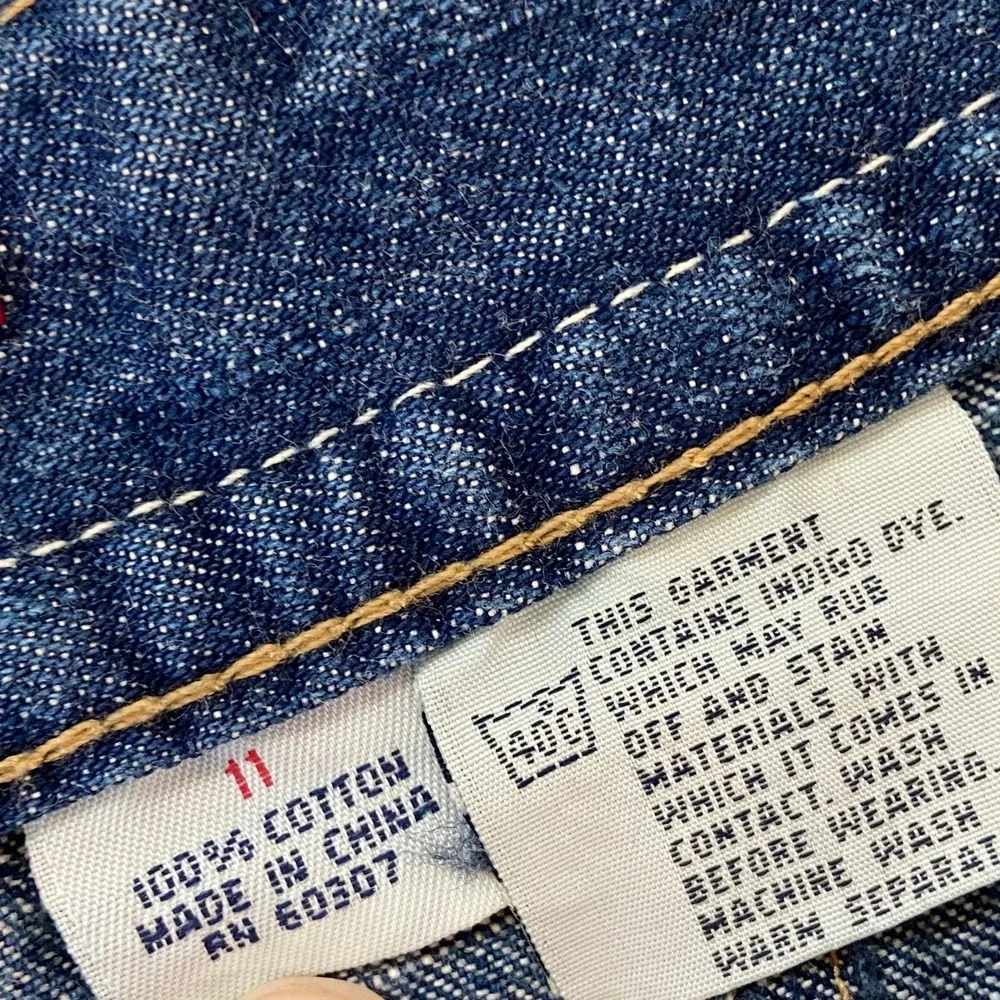 VTG Unionbay Y2K Blue Denim‎ Knee Length Skirt Junior Womens 11